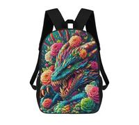 sinyumoney Botanical Dragon Mochilas Escolares Para Niños, Bolsa De Escuela Impresa En 3D Para Niños, Estudiantes De Primaria Y Colegio, Dragones Jardín, 17"