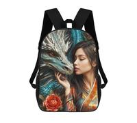 sinyumoney Botanical Dragon Mochilas Escolares Para Niños, Bolsa De Escuela Impresa En 3D Para Niños, Estudiantes De Primaria Y Colegio, Dragones Embrace, 17"