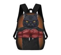 sinyumoney Boxer Black Cat Mochilas Escolares Mochilas Escolares De Secundaria Mochila Informal Para Acampar Aventuras Al Aire Libre Y Viajes Diarios 17inch