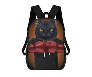 sinyumoney Boxer Black Cat Mochilas Escolares Mochilas Escolares De Secundaria Mochila Informal Para Acampar Aventuras Al Aire Libre Y Viajes Diarios 17inch