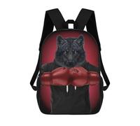 sinyumoney Boxer Black Wolf Mochila De Moda Para Papelería, Impermeable, Informal, Para Hombres, Mujeres Y Adolescentes 17inch
