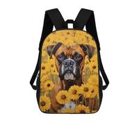sinyumoney Boxer Dog in Sunflowers Mochila Infantil, Mochila Escolar Para Niños, Mochila Escolar Infantil Con Estampado 3D De Dibujos Animados, Mochila De Gran Capacidad Para Niños Y Niñas 17inch