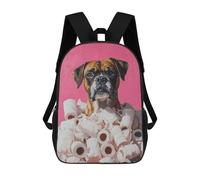 sinyumoney Boxer Dog in Toilet Paper Painting Boxer Dog Toilet Art Mochilas Para Niños Mochila Escolar Mochila Escolar Impresa En 3D Para Niños Estudiantes De Primaria Y Secundaria 17inch
