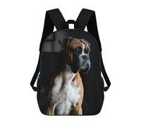 sinyumoney Boxer Dog Mochila Escolar Infantil De 17 Pulgadas, Mochila Escolar Impresa En 3D Para Niños De Primaria Y Secundaria