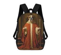 sinyumoney Boxer Dog The Pope Mochilas Escolares, Mochilas Informales, Mochilas De Día, Mochilas Escolares, De Trabajo Y De Viaje Para Adolescentes, Niñas, Niños, Mujeres Y Hombres 17inch
