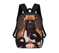 sinyumoney Boxer Man Dog Mochilas Para Niños Mochila Escolar Mochila Escolar Impresa En 3D Para Niños Estudiantes De Primaria Y Secundaria 17inch