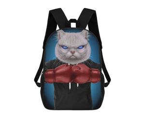 sinyumoney Boxer White Cat Mochila Escolar Para Computadora Para La Escuela/trabajo/viajes Para Niñas, Adolescentes 17inch