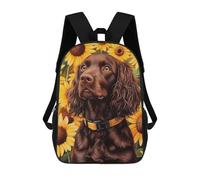 sinyumoney Boykin Spaniel in Sunflower Field Mochila Ligera Informal Para El Día A Día, Ideal Para La Escuela, Viajes, Trabajo Y Uso Diario 17inch