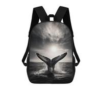 sinyumoney Breaching Whale Mochila Escolar Para Niños Y Niñas, Mochila Informal De Viaje, Mochila De Gran Capacidad Para El Día A Día 17inch
