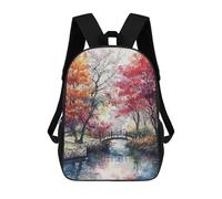 sinyumoney Bridge to Fall Mochila Escolar Resistente Al Agua, Mochila De Viaje, Bolsa Para Computadora Para Niñas, Niños Y Adolescentes 17inch