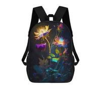 sinyumoney Bright Luminous Flower Art Mochila Escolar Para Niños Y Niñas, Mochila Informal De Viaje, Mochila De Gran Capacidad Para El Día A Día 17inch