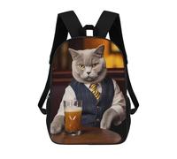 sinyumoney British Shorthair Cat Pub Mochila Escolar Impresa En 3D Para Niños Y Niñas, Mochila Escolar, Mochila De Viaje Para Niños 17inch