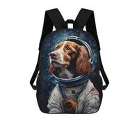 sinyumoney Brittany Spaniel Astronaut Mochila Impermeable Para Ordenador Portátil Para Acampada, Aventuras Al Aire Libre Y Viajes Diarios 17inch