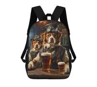 sinyumoney Brittany Spaniel Beer Dog Mochila Escolar Informal Para El Día A Día, Ideal Para El Trabajo, El Colegio, El Camping, Las Aventuras Al Aire Libre Y Los Viajes Diarios 17inch