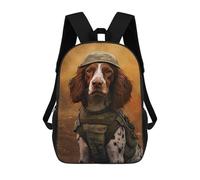 sinyumoney Brittany Spaniel Soldier Mochila Ligera Informal Para El Día A Día, Mochila Escolar Para Adolescentes, Chicas, Chicos, Mujeres Y Hombres 17inch