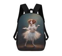 sinyumoney Brittany Spaniel T Rex Dinosaur Mochilas Escolares Resistentes Al Agua Mochila Escolar De Negocios - Perfecta Para Viajes, Trabajo Y Uso Diario 17inch
