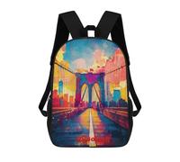 sinyumoney Brooklyn Art Mochilas Impresas En 3D 17inch Mochila Escolar Infantil Para Exteriores, Mochila Informal De Día, Bolsas De Viaje Informales Para Estudiantes De Secundaria