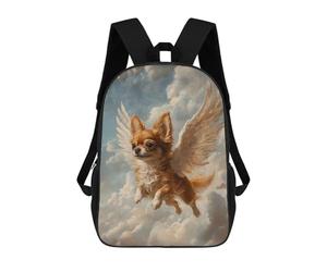 sinyumoney Brown Chihuahua with Angel Wings Small Dog Memorial Art Angel Dog Mochila Grande Escolar Para Niños - Perfecta Para Viajes, Trabajo Y Uso Diario 17inch