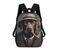 sinyumoney Brown Labrador Gangster Mochila Escolar Impermeable Para Ordenador, Ideal Para El Campus, Actividades Al Aire Libre, Viajes Y Deportes 17inch