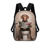 sinyumoney Brown Labrador on Toilet Mochila Escolar Infantil De Moda Informal Mochilas Infantiles Impresas En 3D Mochila Grande Para Niño 17inch
