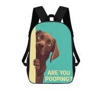 sinyumoney Brown Labrador Pooping Mochila Escolar Mochila Para Niños Impresa En 3D Mochilas Infantiles Para Niños Y Niñas Mochilas Escolares Mochilas De Viaje Para Niños 17inch