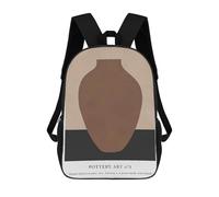 sinyumoney Brown Pottery Vase Art Print Mochila Escolar Para Niñas Mochila Impermeable Mochila Informal De Día Mochila Ligera Para Niño Y Niña Mochila Escolar 17inch
