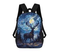 sinyumoney Buck Deer Starry Night Mochila Infantil, Mochila Escolar Para Niños Y Adolescentes, Mochila De Viaje, Mochila Escolar, Mochila Para Libros 17inch