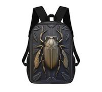 sinyumoney Bug Gold Dark Deco Mochila Escolar Infantil Impresa En 3D Para Niños, Mochila De Viaje De Alta Capacidad, Mochilas Para Libros De 17 Pulgadas Para Niños