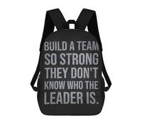 sinyumoney Build A Strong Team Leader Mochila Infantil De 17 Pulgadas, Mochila Escolar Con Estampado 3D De Dibujos Animados Para Niños Y Adolescentes.