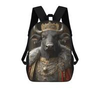 sinyumoney Bull King Portrait Mochila Escolar Infantil Impresa En 3D Para Niños, Mochila De Viaje De Alta Capacidad, Bolsas Para Libros, Mochila Escolar Infantil 17inch