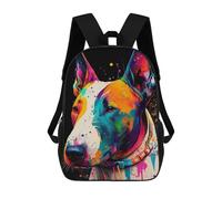 sinyumoney Bull Terrier Colorful Mochilas Impresas En 3D Para Niños, Mochila Escolar, Mochila De Moda Para Niños De Primaria Y Secundaria 17inch
