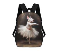 sinyumoney Bull Terrier Dog Ballerina 17inch Mochilas Escolares Impresas En 3D, Mochilas Escolares De Moda Para Niños De Primaria Y Secundaria