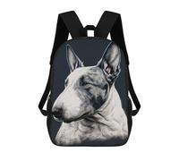 sinyumoney Bull Terrier Dog Portrait Mochila Con Bolsillo Mochilas Impresas En 3D, Mochilas De Viaje, Mochilas Para Libros, Mochila Escolar Para Niños 17inch