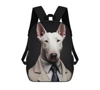 sinyumoney Bull Terrier Suit Mochila Infantil Escolar Para Niños Con Estampado 3D De Dibujos Animados, Mochila Escolar Para Estudiantes, Mochila Para Portátil Para Niños Y Niñas 17inch