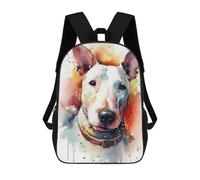 sinyumoney Bull Terrier Watercolor Mochila Escolar Mochila Para Niñas Y Niños Mochilas De Gran Capacidad Mochilas Ligeras Para Niños Y Estudiantes 17inch
