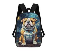 sinyumoney Bulldog Animals Night Sky Mochila Escolar Infantil Impresa En 3D Para Niños, Mochila De Viaje De Alta Capacidad, Mochilas Para Libros De 17 Pulgadas Para Niños