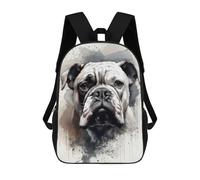 sinyumoney Bulldog Beauty Black Ink Mochila Infantil Para Niñas Y Niños, Mochila De Día, Escuela Primaria, Perfecta Para La Vuelta Al Cole O Educación Física, Regalos Y Viajes 17inch