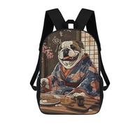 sinyumoney Bulldog Dog Japanese Food Mochila Escolar Impermeable Para Viajes, Mochila Para Ordenador Portátil, Ideal Para Acampar, Aventuras Al Aire Libre Y Viajes Diarios 17inch