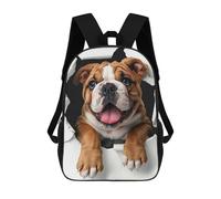 sinyumoney Bulldog Dog Mochilas Para Niños Y Estudiantes, Mochilas Escolares Impresas En 3D, Mochilas Para Estudiantes De Primaria Y Secundaria Para Niños Y Niñas 17inch