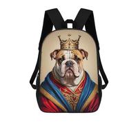 sinyumoney Bulldog King Mochila Escolar Para Niños De 17 Pulgadas, Mochila Informal De Viaje Para Niños Y Niñas, Mochila De Gran Capacidad Para El Día A Día 17inch