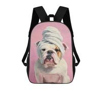 sinyumoney Bulldog with Towel on Head Mochila Escolar Infantil Impresa En 3D 17inch Mochilas De Moda Para Niños De Primaria Y Secundaria