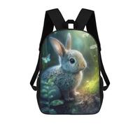 sinyumoney Bunny at The Forest Mochila Escolar Infantil De 17 Pulgadas, Impresa En 3D, Estilo Casual, Para Niños, Ideal Para Viajes, Como Mochila Escolar O Para Llevar Libros.