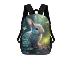 sinyumoney Bunny at The Forest Mochila Escolar, Mochila Para Portátil, Mochila Para Adolescentes, Niñas, Niños, Mujeres Y Hombres 17inch