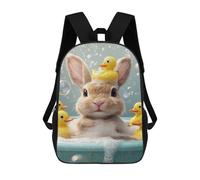 sinyumoney Bunny with Rubber Ducks in Bath Mochila Escolar Resistente Al Agua, Mochila De Viaje, Bolsa Para Computadora Para Hombres, Mujeres Y Adolescentes 17inch