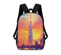 sinyumoney Burj Khalifa Glow Mochila De Moda Para Papelería, Impermeable, Estilo Casual, Para Hombres Y Mujeres 17inch