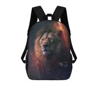 sinyumoney Burning Fantasy Lion Mochila Ligera Informal Para El Día A Día, Mochila Escolar Para Hombres/mujeres 17inch