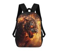 sinyumoney Burning Fantasy Tiger Glow Mochila Escolar Grande Resistente Al Agua Para Portátil Para Niñas, Niños Y Adolescentes 17inch