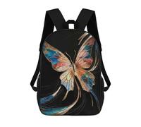 sinyumoney Butterfly Art with Gold And Colors Mochilas Infantiles Mochila Escolar Mochila Impresa En 3D Para Niños Mochilas De Viaje Bolsas Para Libros Mochila Escolar Para Niños 17inch