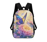 sinyumoney Butterfly Garden Fantasy-2 Mochilas De 17 Pulgadas Para Niños, Mochilas Escolares Impresas En 3D Para Estudiantes De Primaria Y Secundaria, Para Niños Y Niñas.