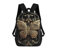 sinyumoney Butterfly Golden Art Deco Mochilas Escolares Para La Escuela Secundaria, Preparatoria, Universidad Y Viajes Para Niñas Y Adolescentes 17inch